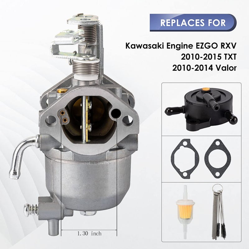 تانج مكربن ​​لمحرك كاواساكي EZGO RXV 2010-2015 TXT 2010-2014 Valor ST 400 MPT 800 تنشيط 1200 كوشمان 280 قائد 2200 Bellhop Carb لـ 13HP FJ400D محرك عربة جولف - Image 2
